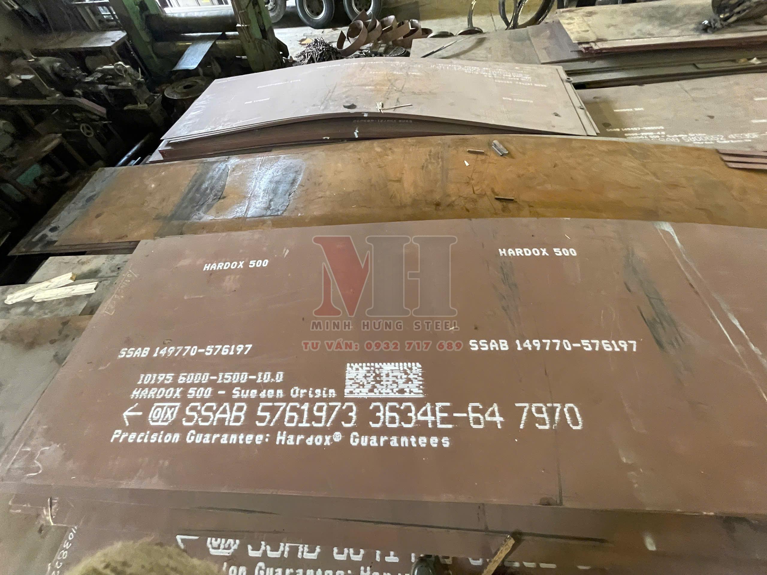 tấm hardox 500 dày 10 ly giá bao nhiêu - Thép Minh Hưng